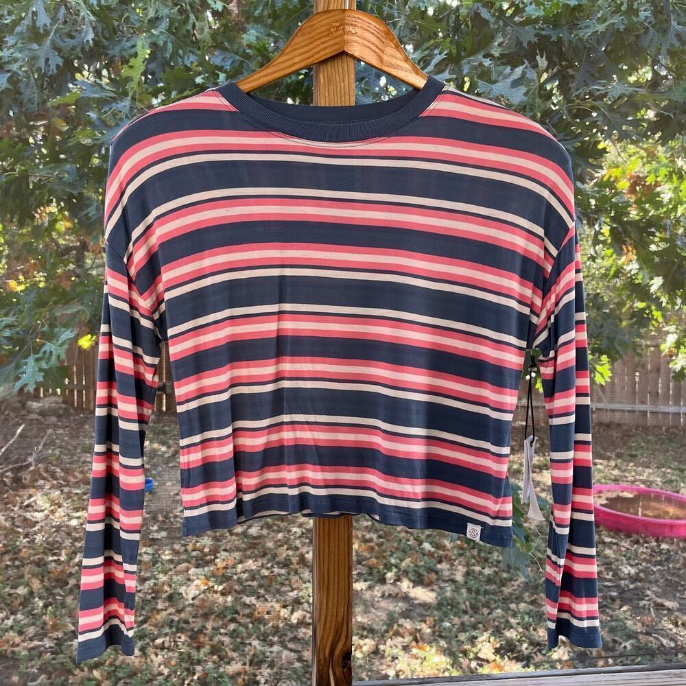 Treasure & Bond Girl's Pink And Blue Striped Long Sleeve Top Size M 8/10. NEW